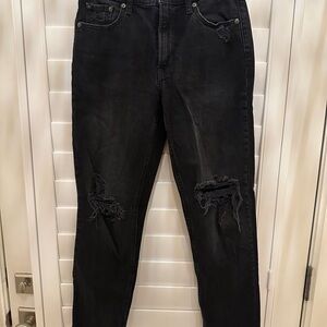 GAP Black Distressed - cheeky straight high rise